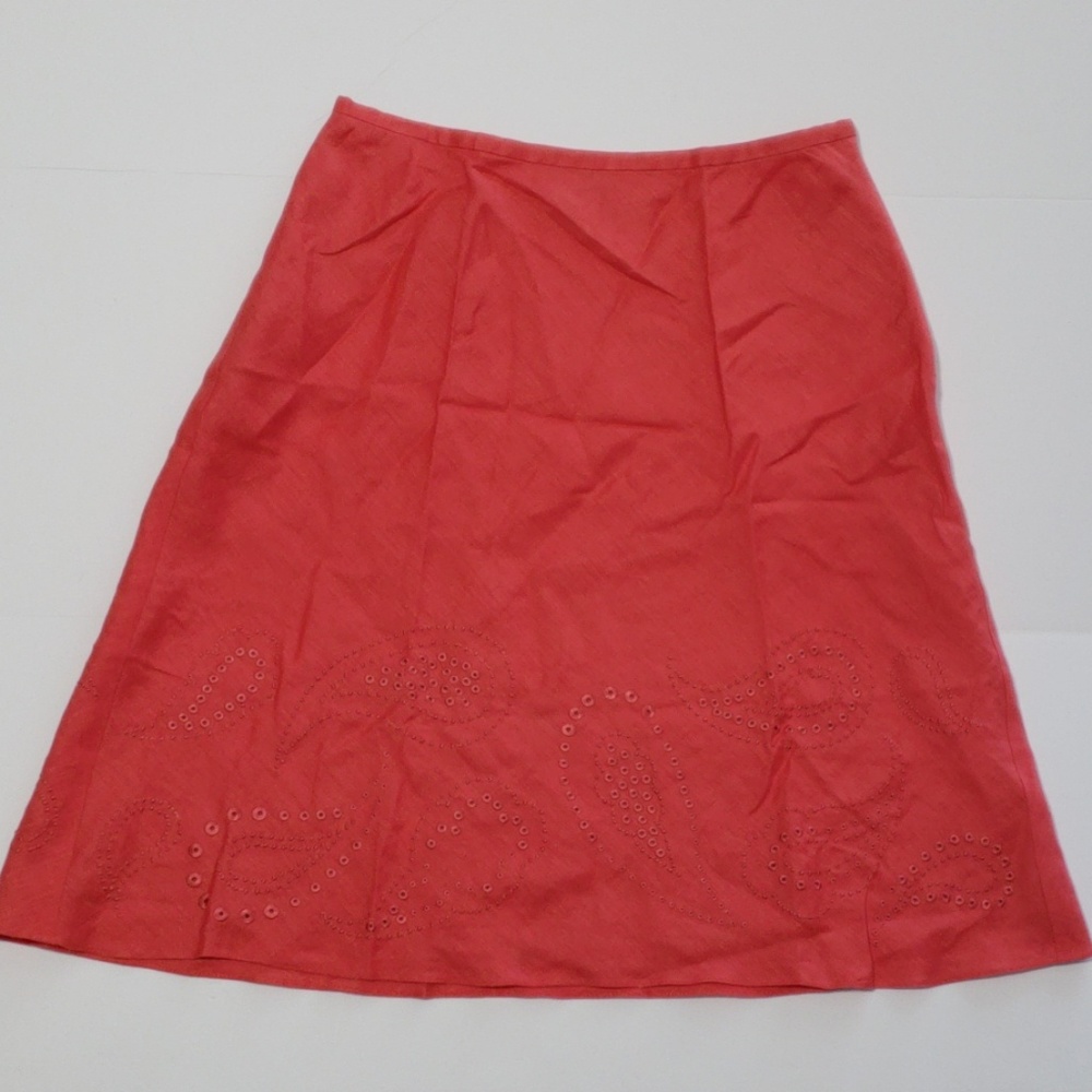Ann Taylor Salmon Paisley Design Skirt Sz 6 NWOT